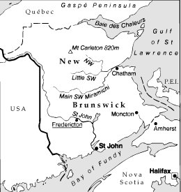 Übersichtskarte New Brunswick : Verkauf Grundstück New Brunswick am Bay of Fundee/ Kanada : Grundstück mit Meerblick auf Bay of Fundee