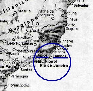Umgebungskarte Rio de Janeiro, Campos, Buzios : Immobilien Brasilien : Verkauf Hotel / Pension nähe Buzios, Bundesstaat Rio de Janeiro