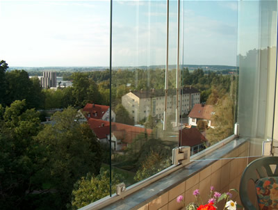 Blick von Balkon: Immobilien Gunzenhausen / Kr. Weißenburg / Altmühltal: Verkauf 4 Zimmer ETW in ruhiger Vorstadtlage