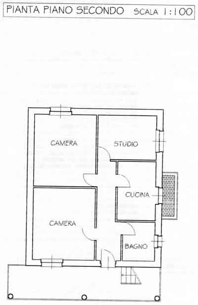Grundriss 2.OG: Immobilien Acqui Terme / Piemont / Italien: Verkauf MFH / Haus  in wunderbarer Lage