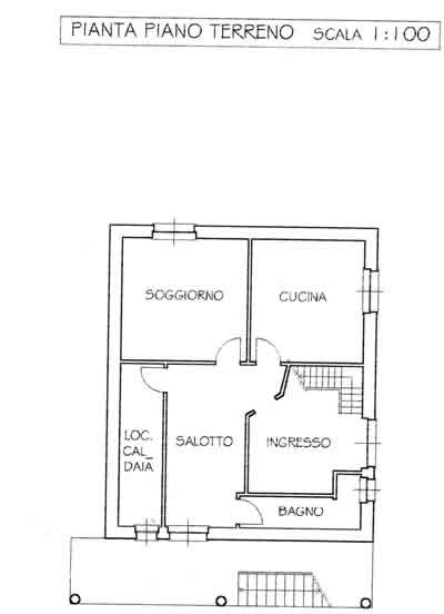 Grundriss EG: Immobilien Acqui Terme / Piemont / Italien: Verkauf MFH / Haus  in wunderbarer Lage