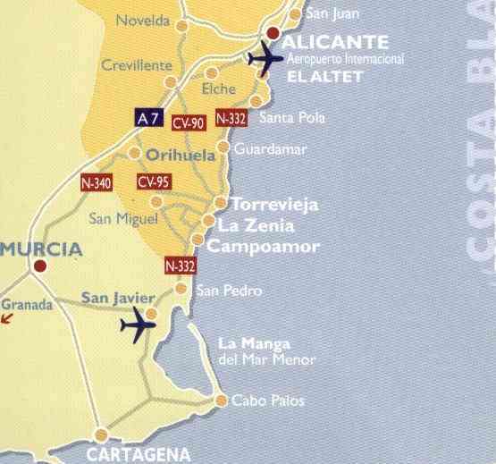 Immobilien Spanien / Costa Blanca / Torrevieja : Umgebungkarte