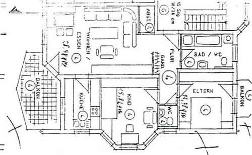 Grundriss ETW: Immobilien Rottweil : Verkauf 3 Zimmer ETW / Wohnung in kleiner gepflegter Wohnanlage